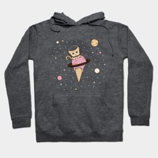 Space Cat with Ice Cream Cone Hoodie